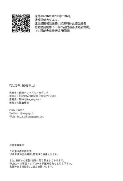 Tadaima, Benkyouchuu.